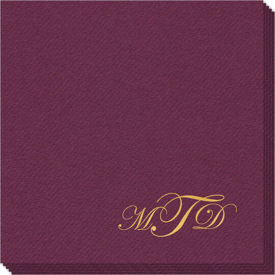 Elegant Script Monogram Linen Like Napkins